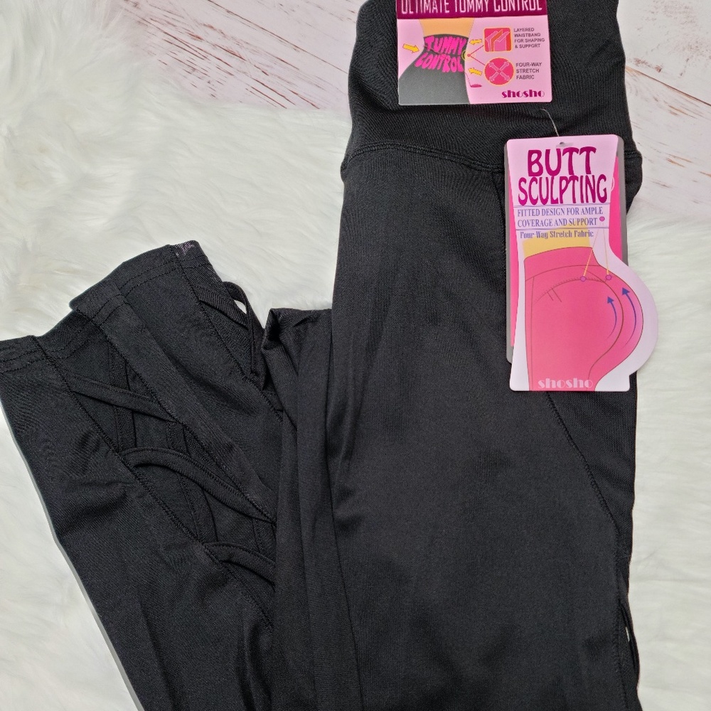 TUMMY CONTROL LEGGING BLACK SIZE S